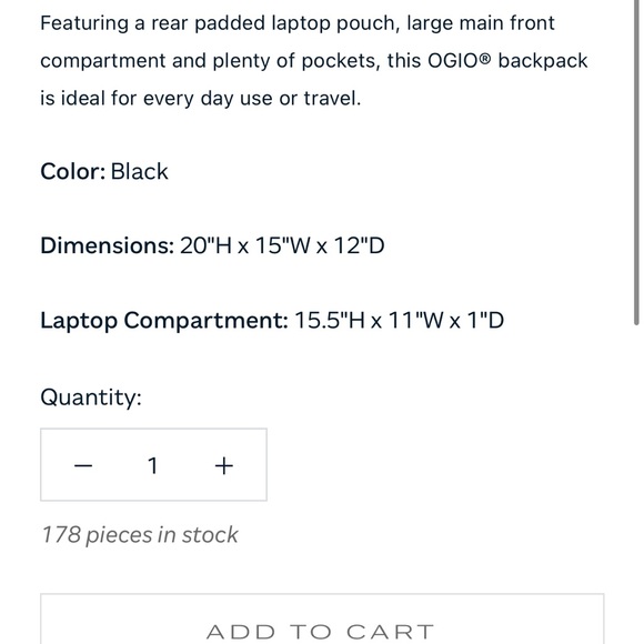 Gulfstream branded OGIO Black Stratagem Backpack - Picture 5 of 10